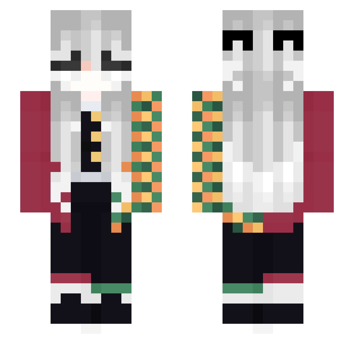 Aniykaa Minecraft skin, front and back view