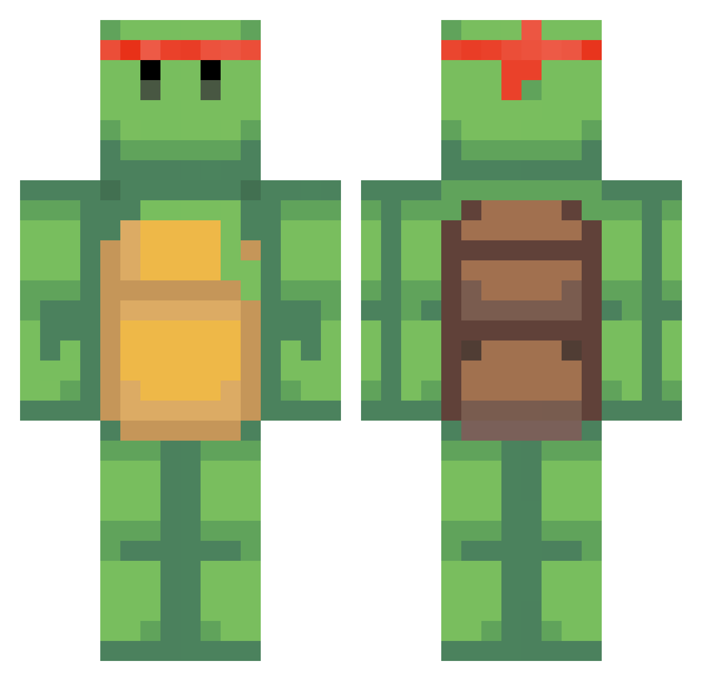 Dwhops Minecraft skin, front and back view