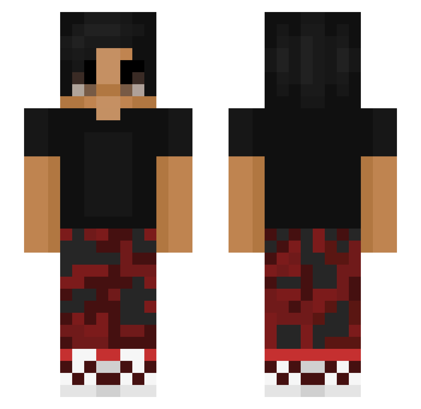 wtfjake Minecraft skin, front and back view