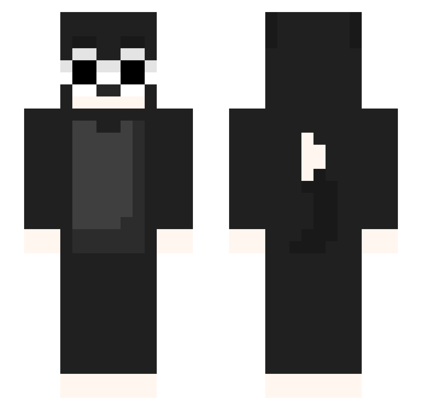 manyex Minecraft skin, front and back view