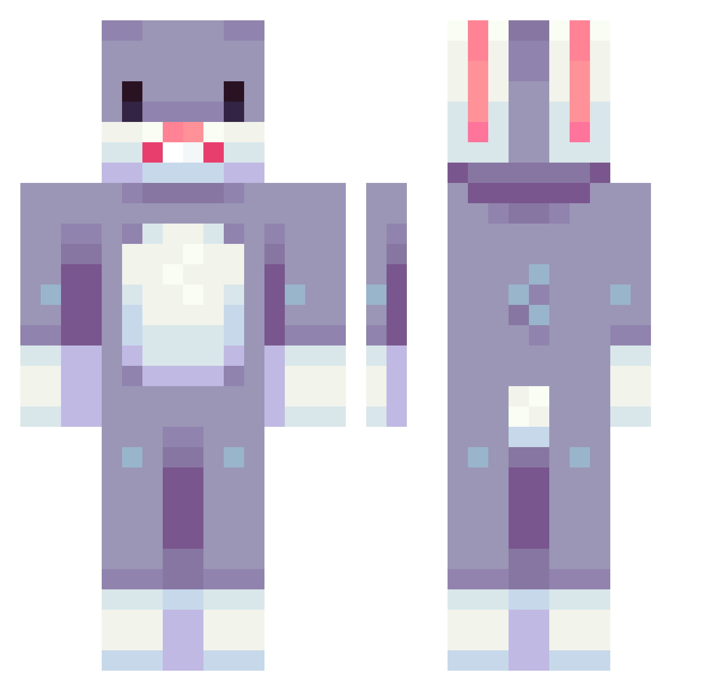 Yy1027 Minecraft skin, front and back view