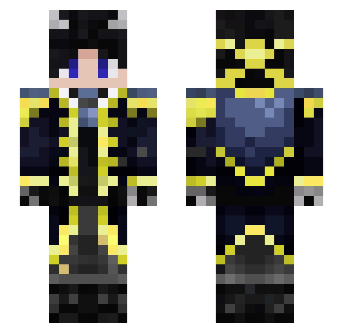 Cloaxyy Minecraft skin, front and back view