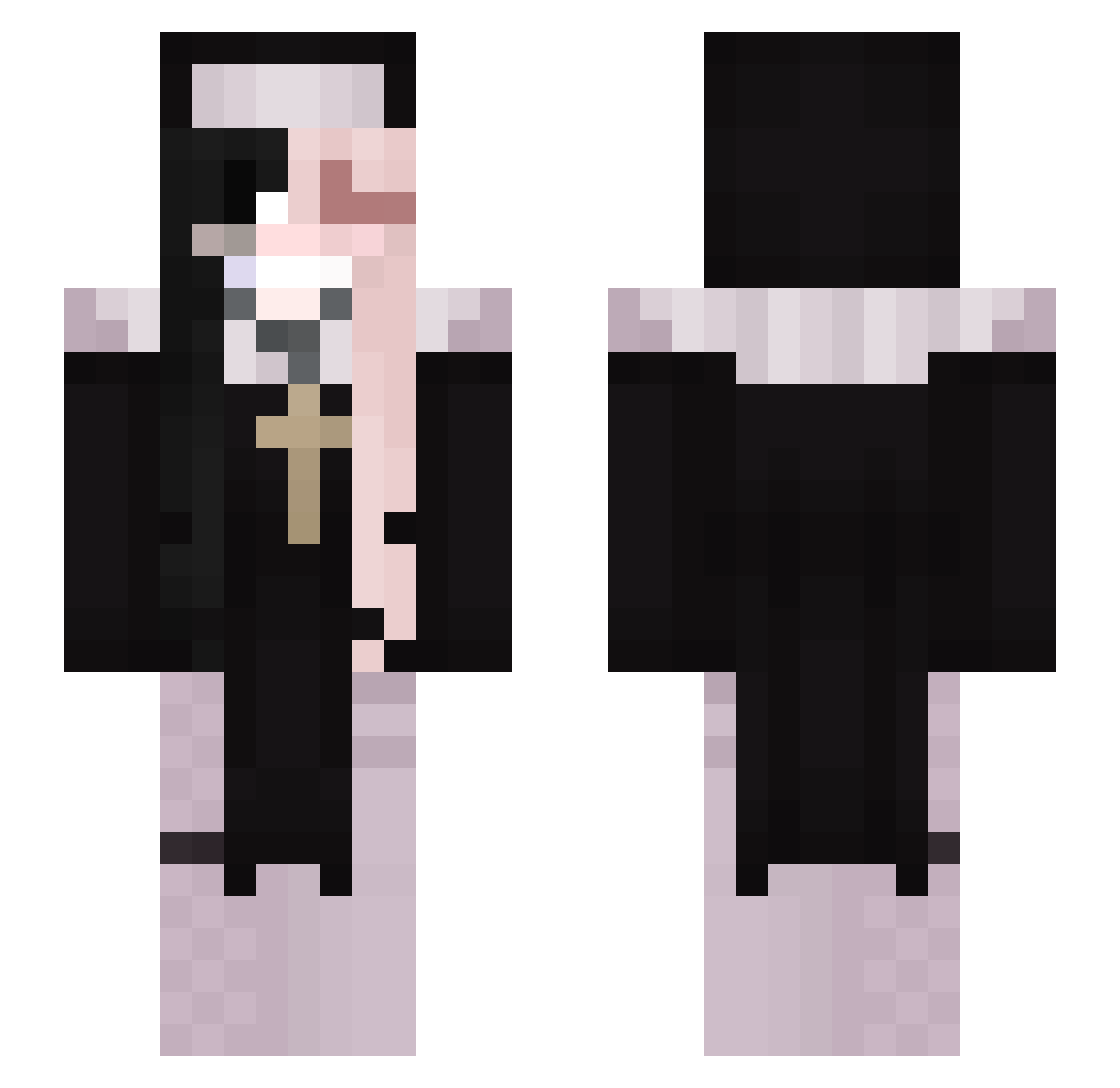 Perka6164 Minecraft skin, front and back view
