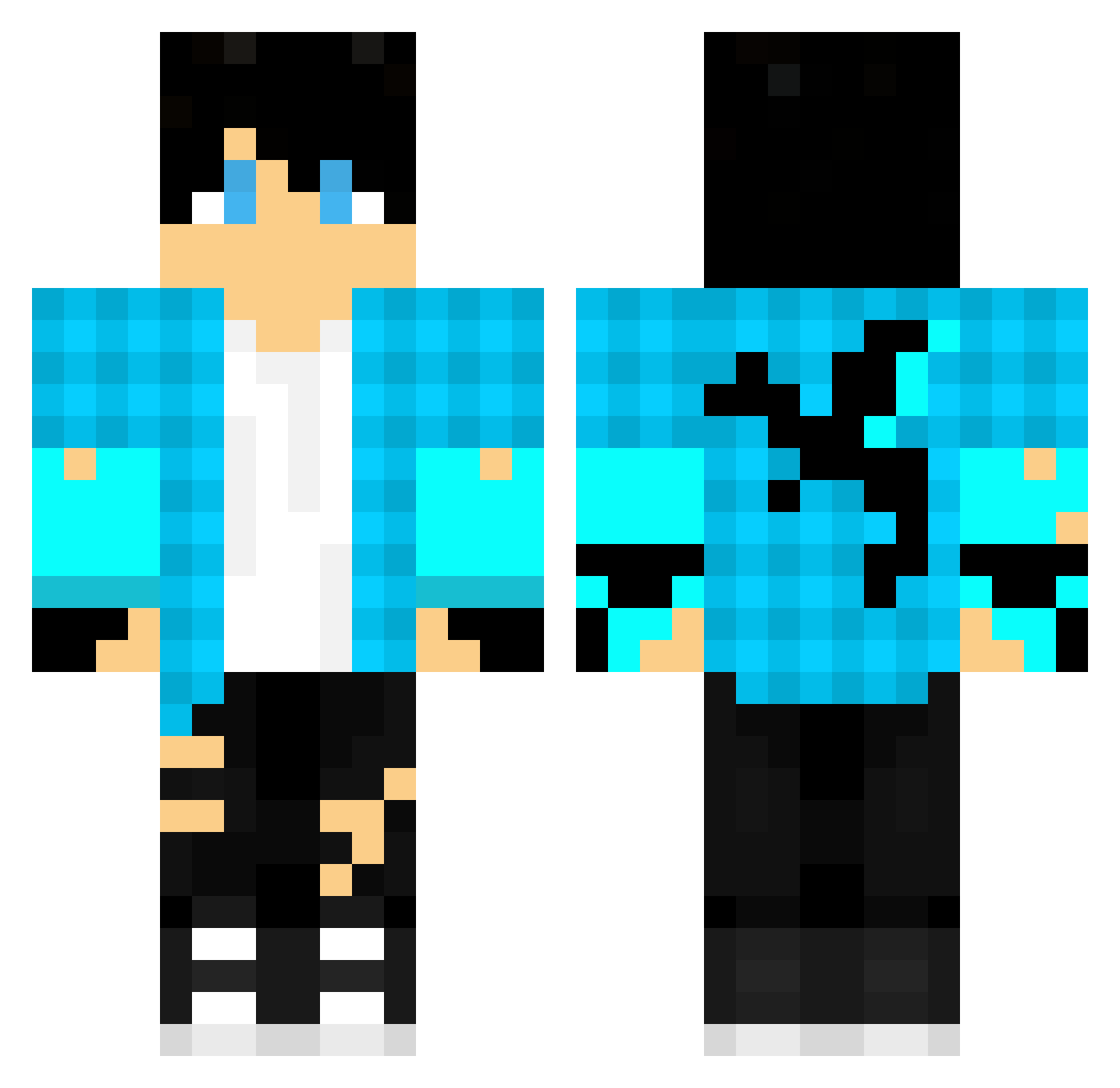 DemonVadam Minecraft skin, front and back view