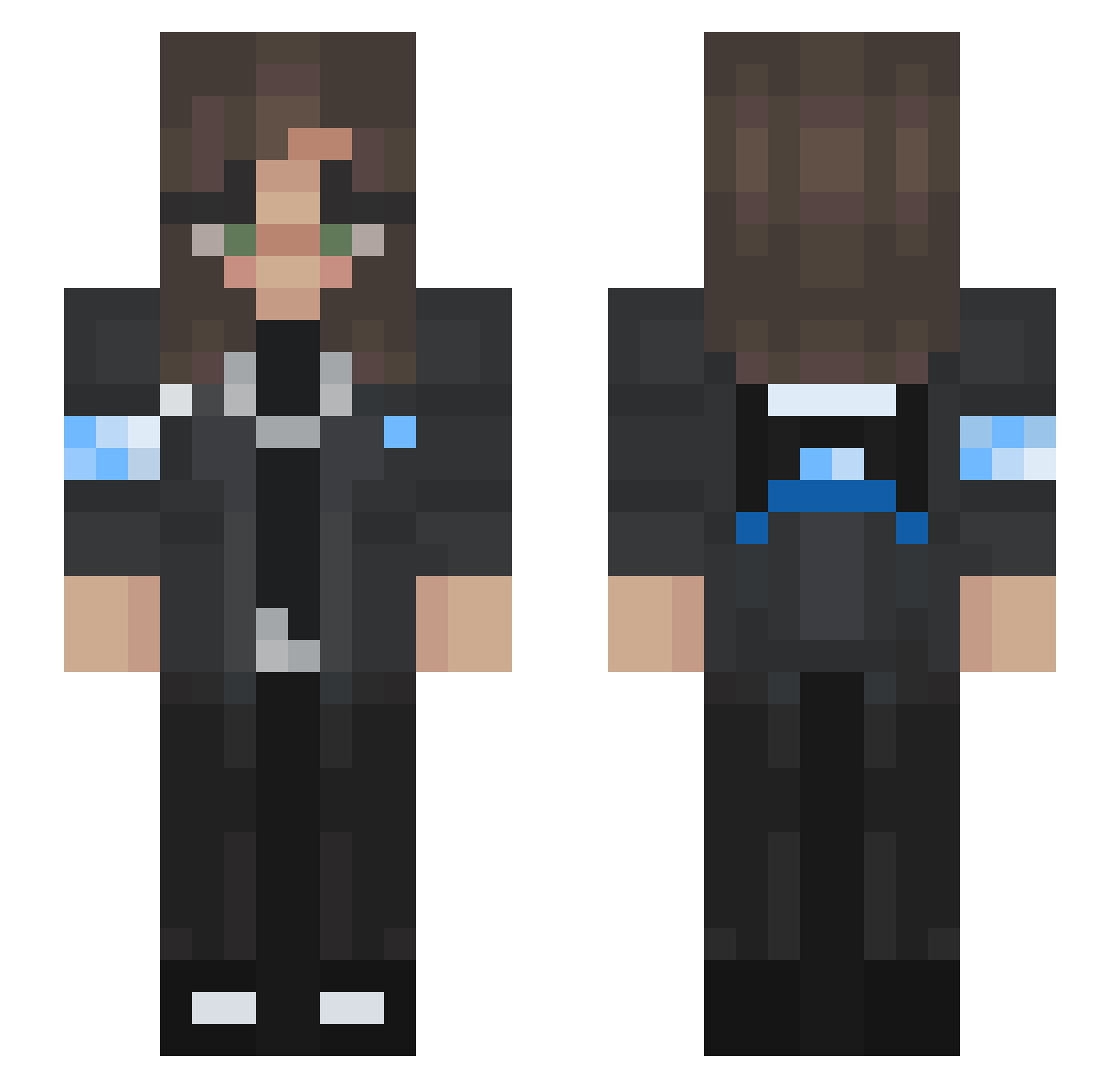 ethqreals Minecraft skin, front and back view