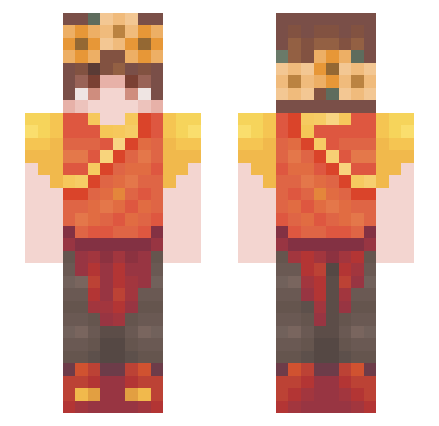 Leukoos Minecraft skin, front and back view