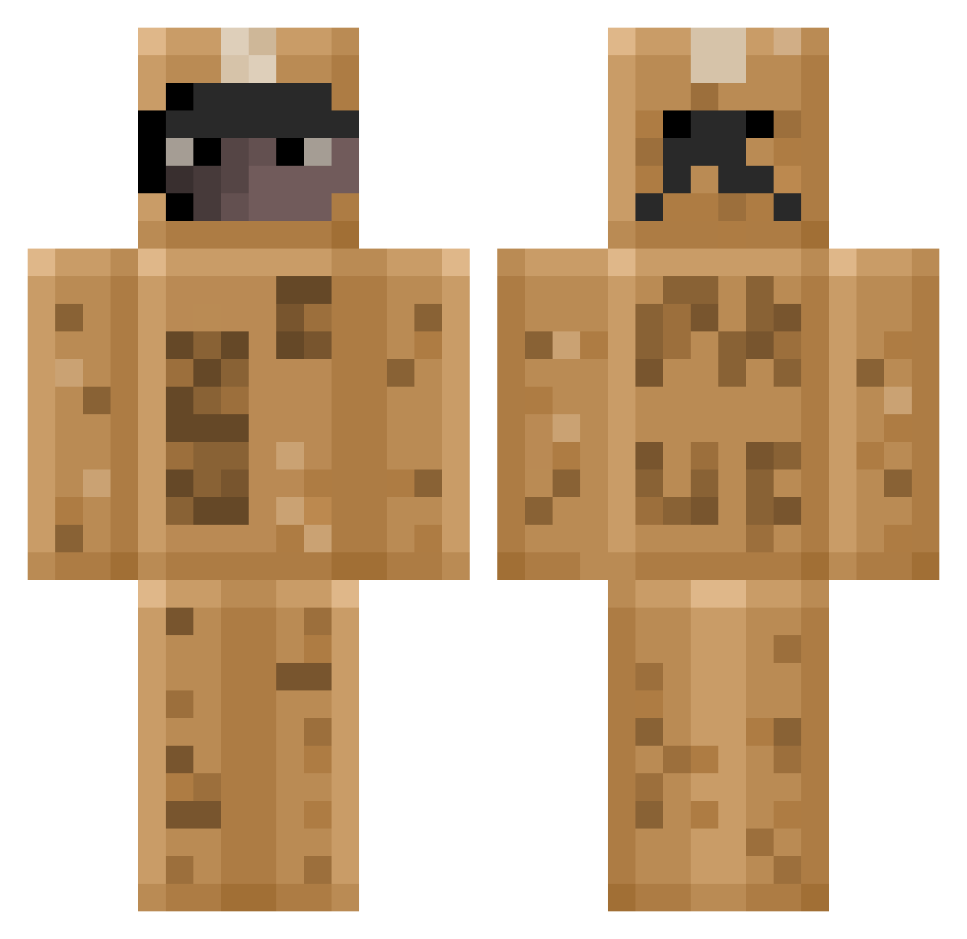 ModestlyMiles Minecraft skin, front and back view