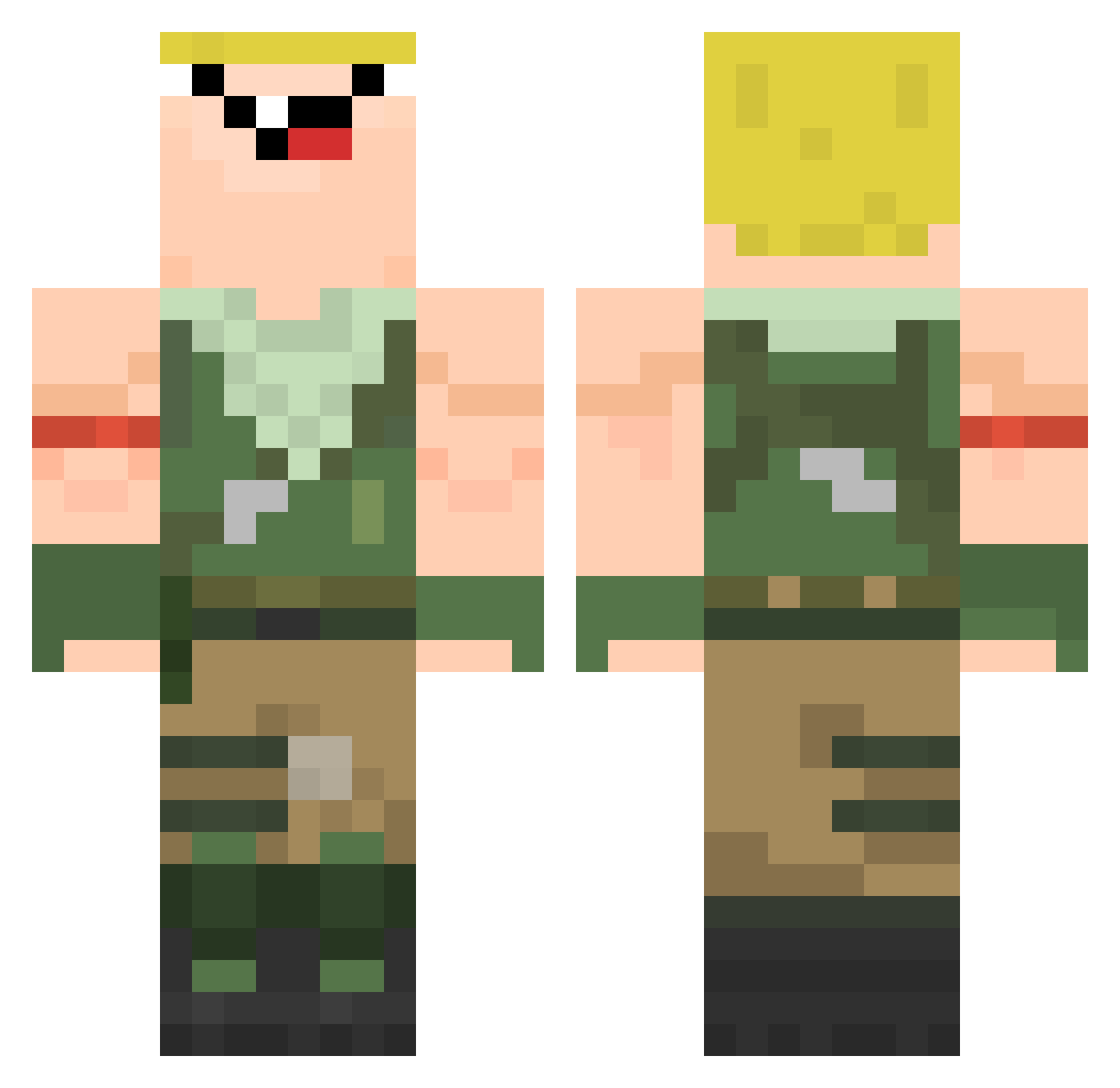 L0CKY Minecraft skin, front and back view