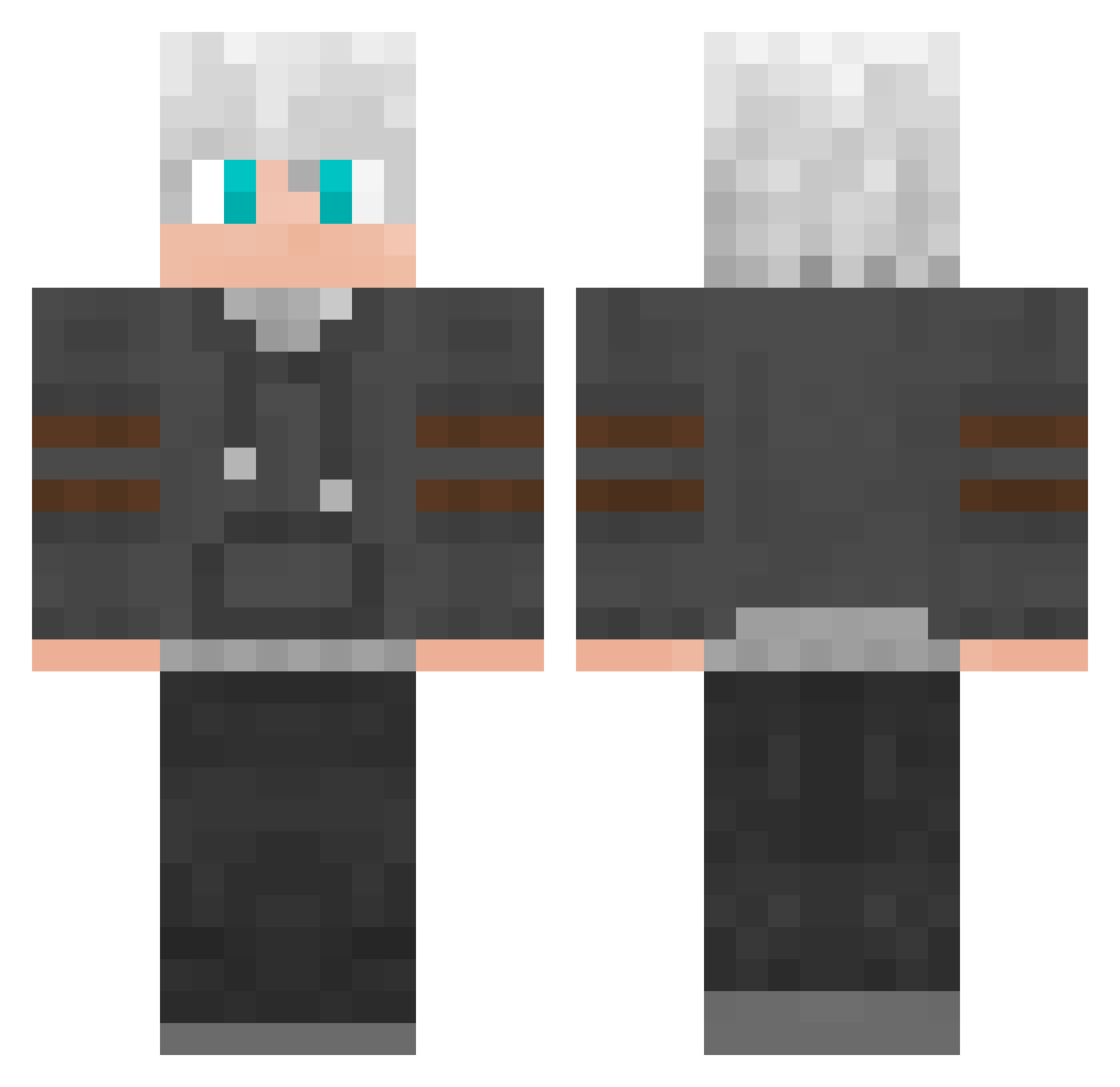 abwuge Minecraft skin, front and back view