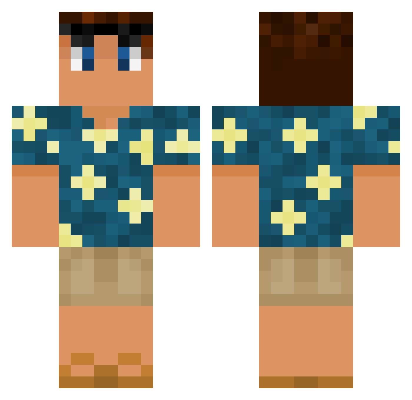 Ferdy_Sambo Minecraft skin, front and back view