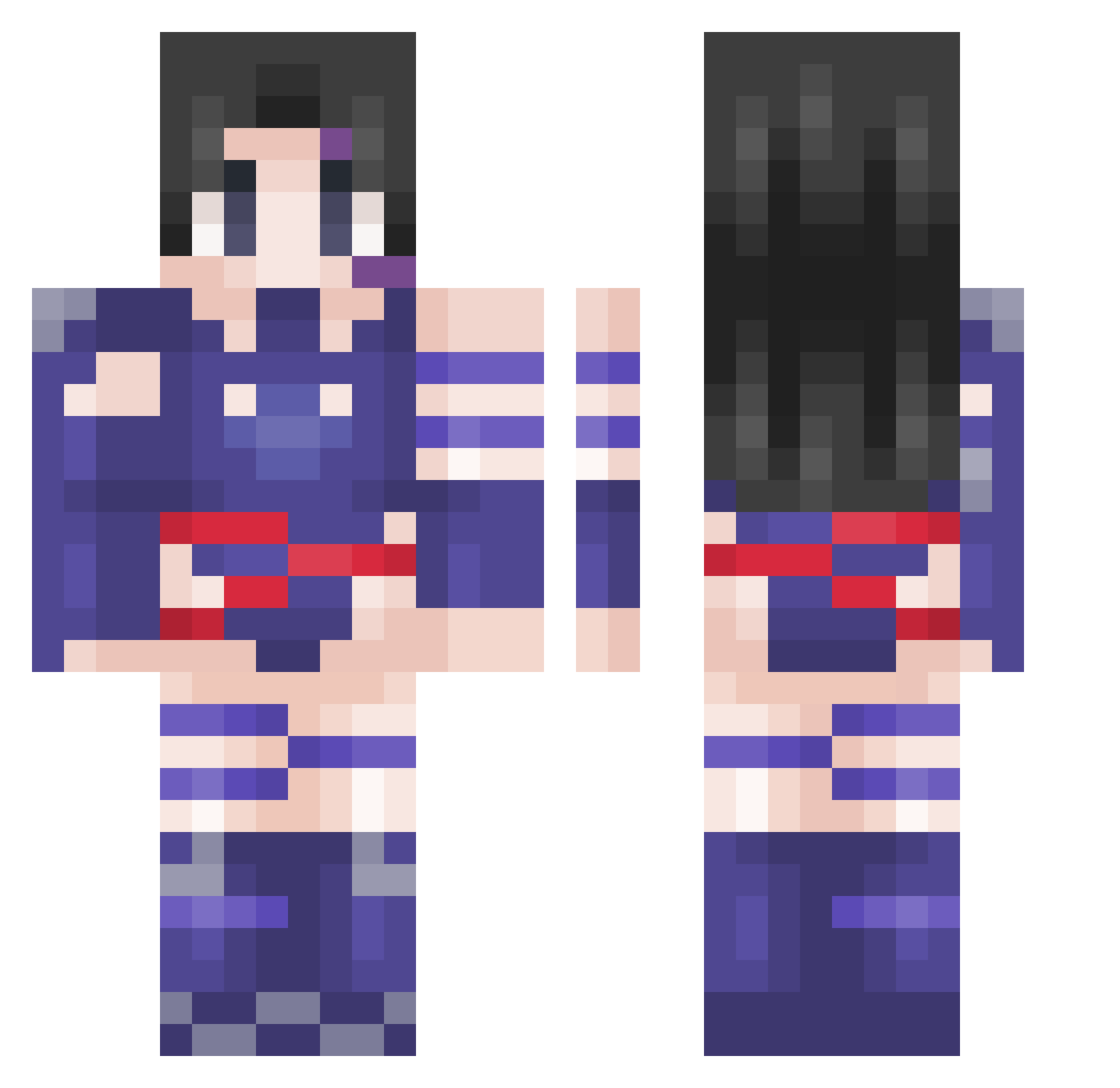 l_lvq Minecraft skin, front and back view