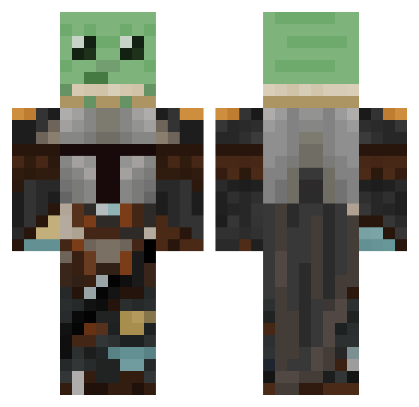 vyniotinis Minecraft skin, front and back view