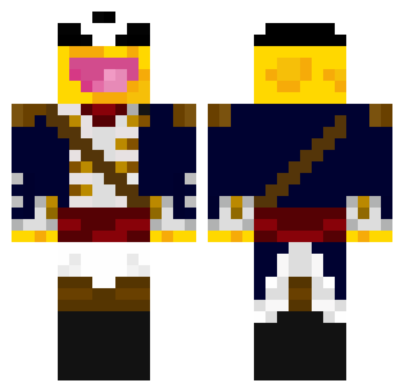 CheeseyMafia Minecraft skin, front and back view