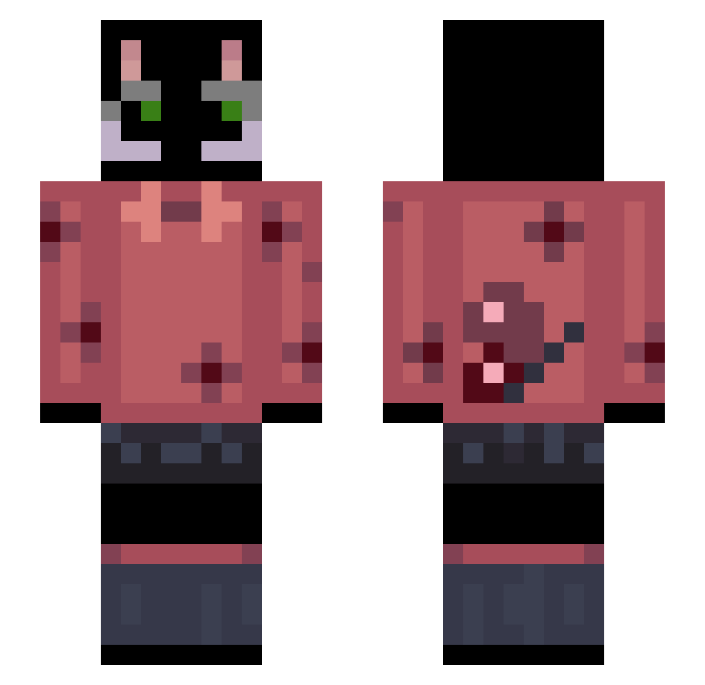 scarletliuwu Minecraft skin, front and back view