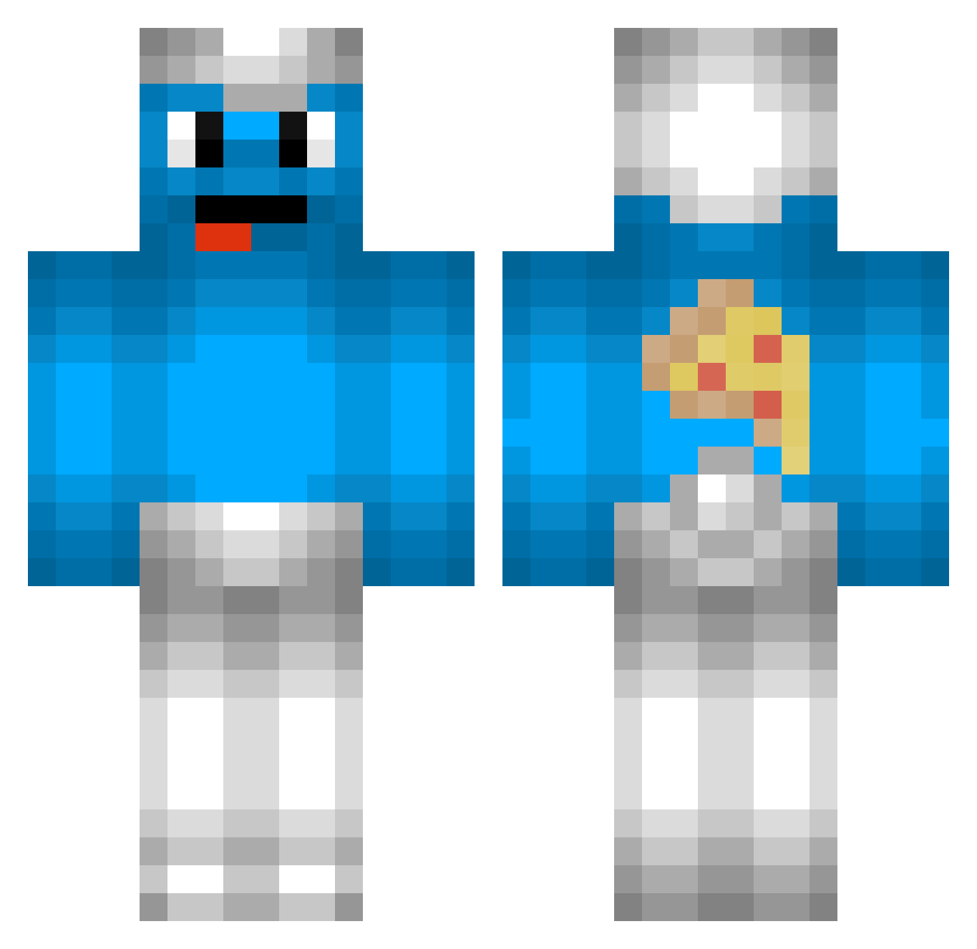 MukkelMuldyr Minecraft skin, front and back view