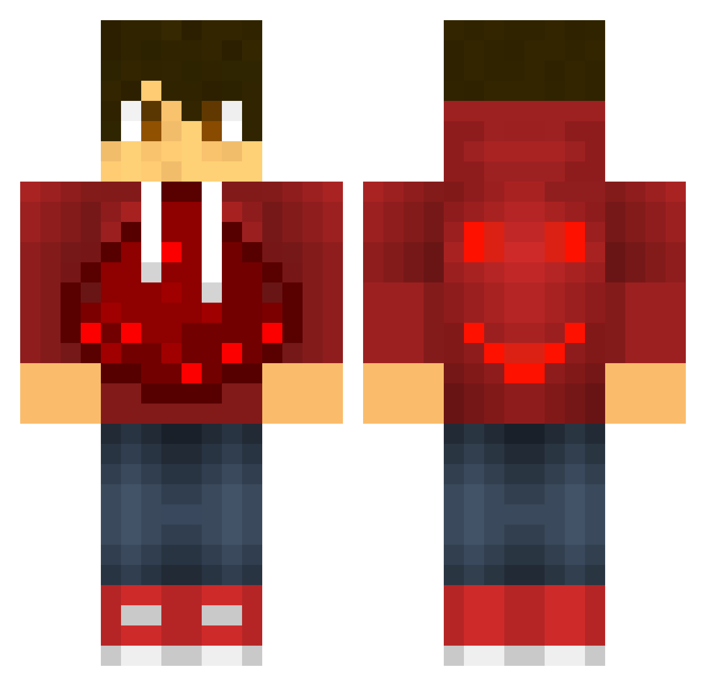 Redstone_Otter Minecraft skin, front and back view