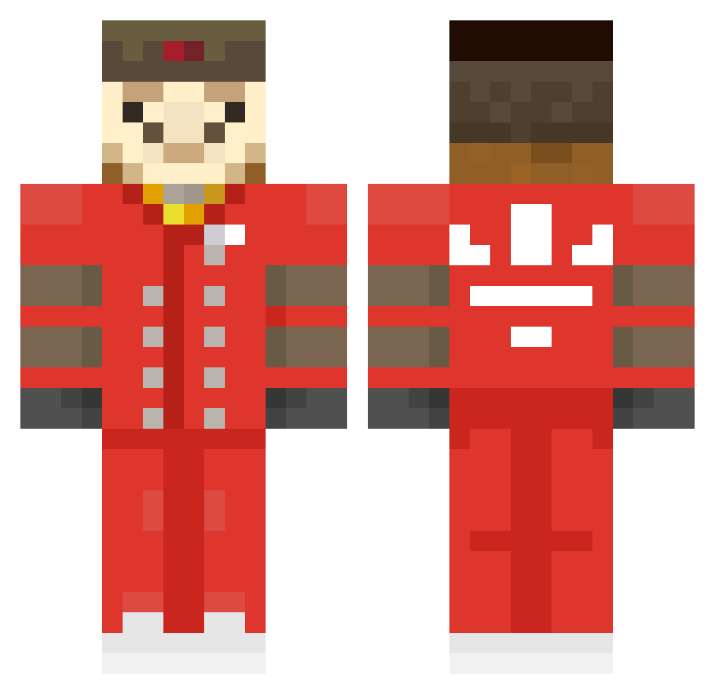 Elanyto Minecraft skin, front and back view