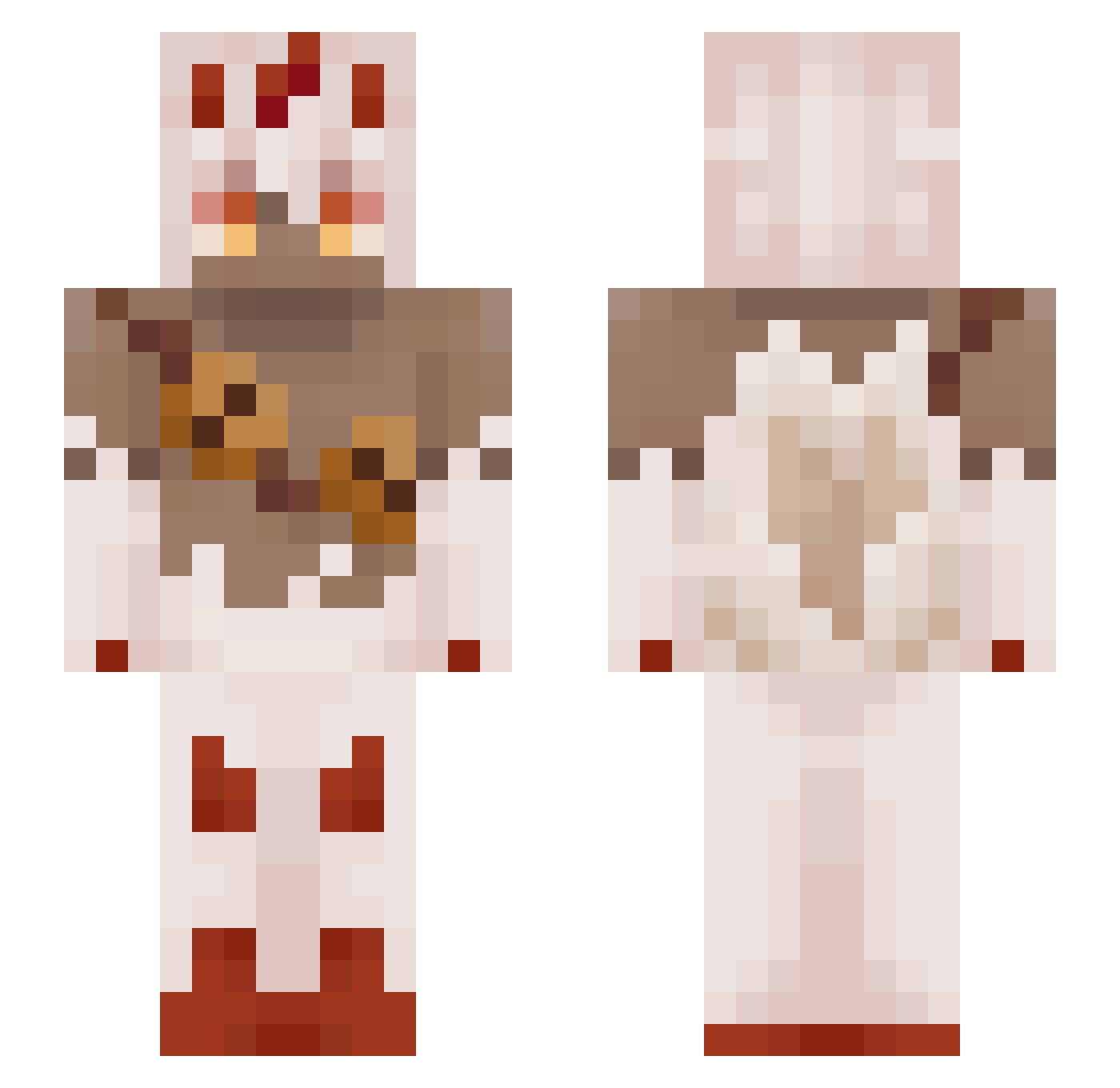 Sowsher Minecraft skin, front and back view