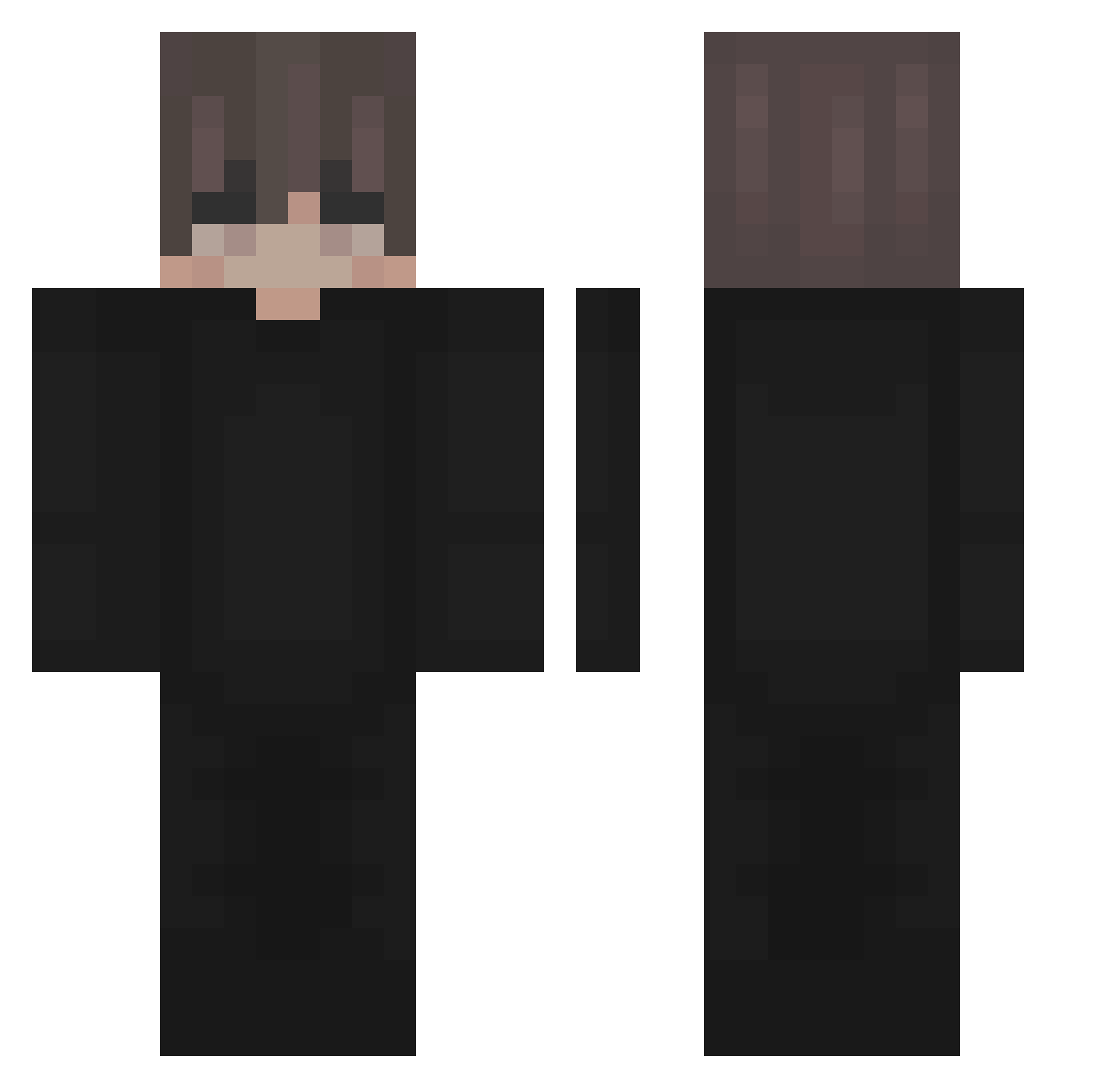 screamers Minecraft skin, front and back view