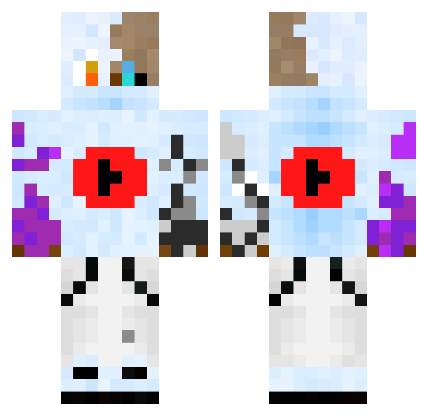 Creeper98alex Minecraft skin, front and back view
