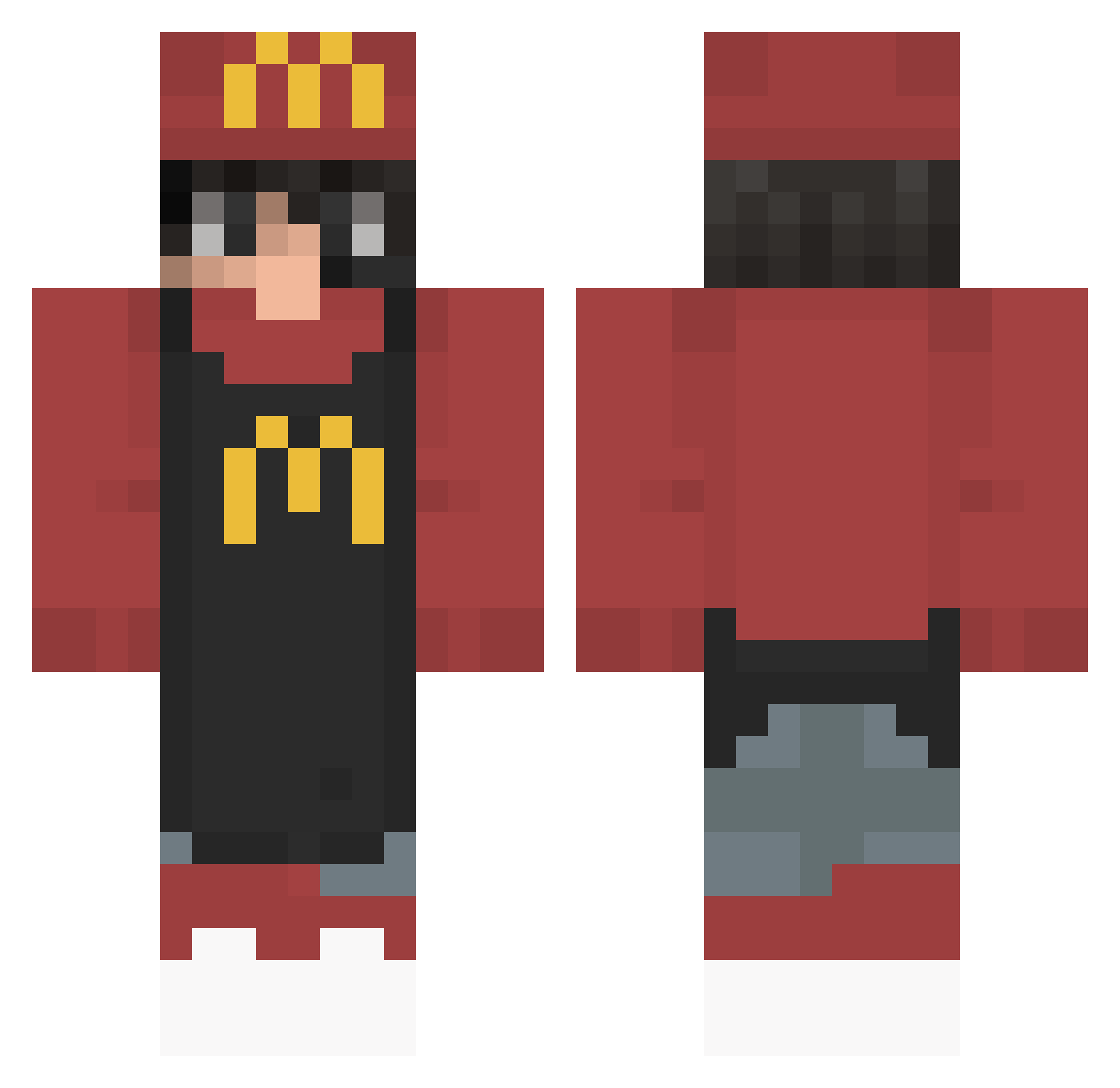 Tucamos422 Minecraft skin, front and back view