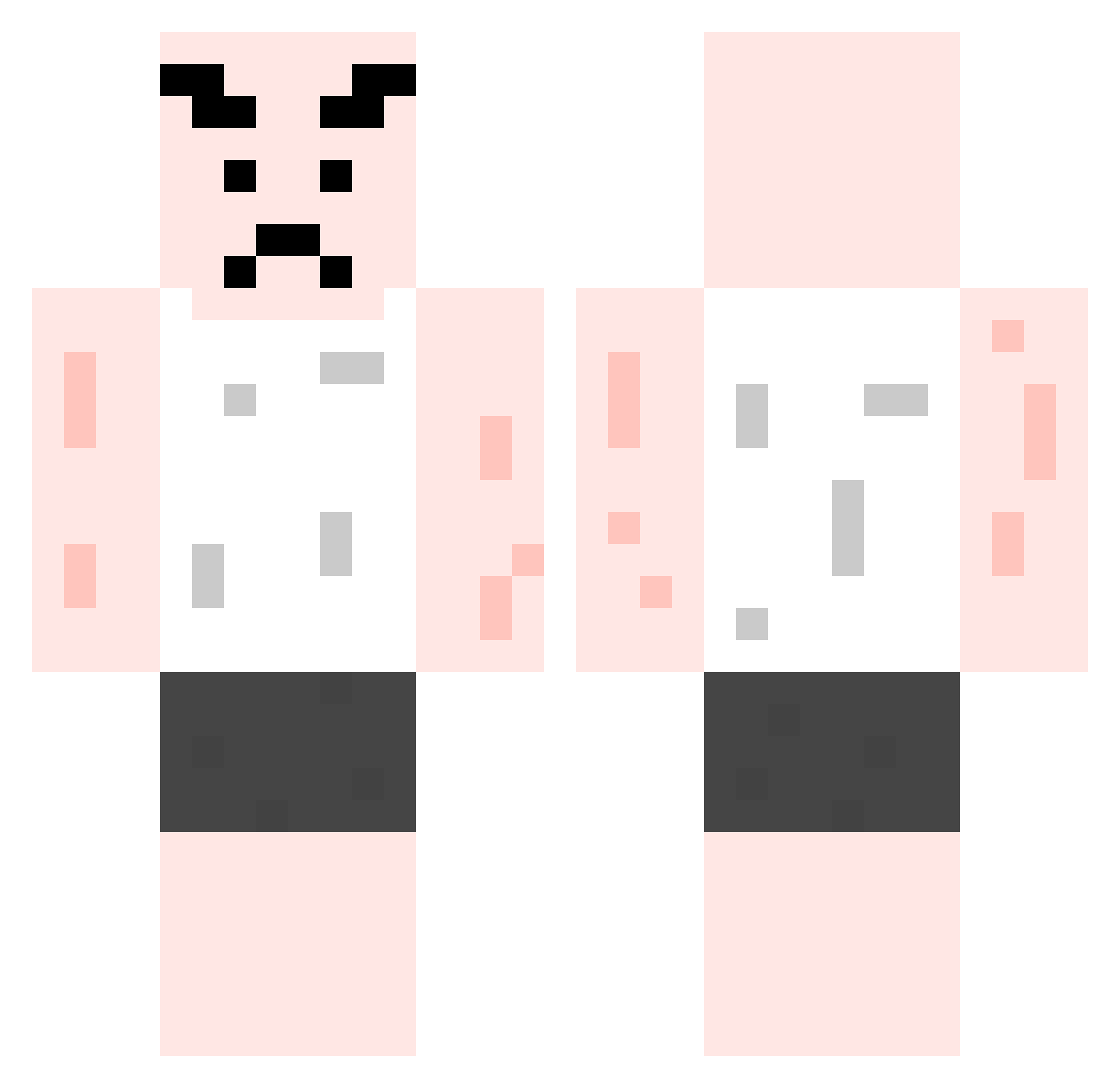 AutoKey Minecraft skin, front and back view