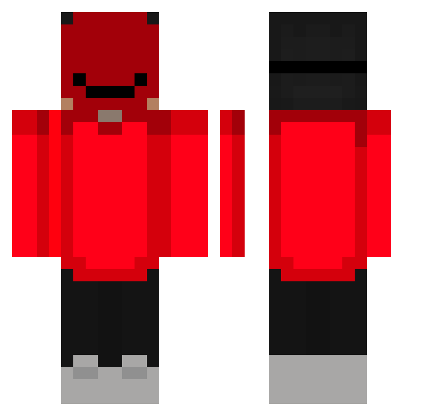 jxxino Minecraft skin, front and back view