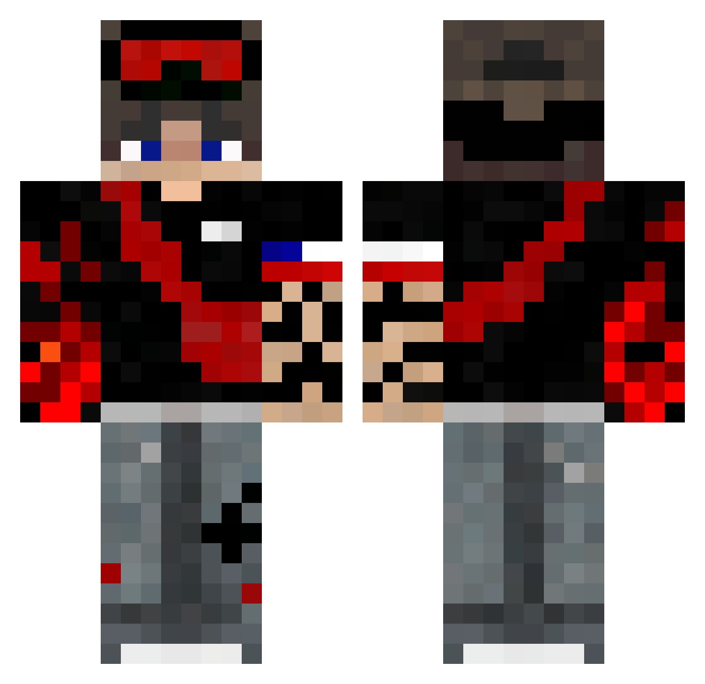ZyKong Minecraft skin, front and back view