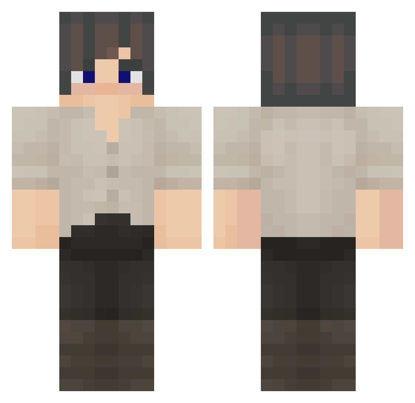 JohnDishonored Minecraft skin, front and back view