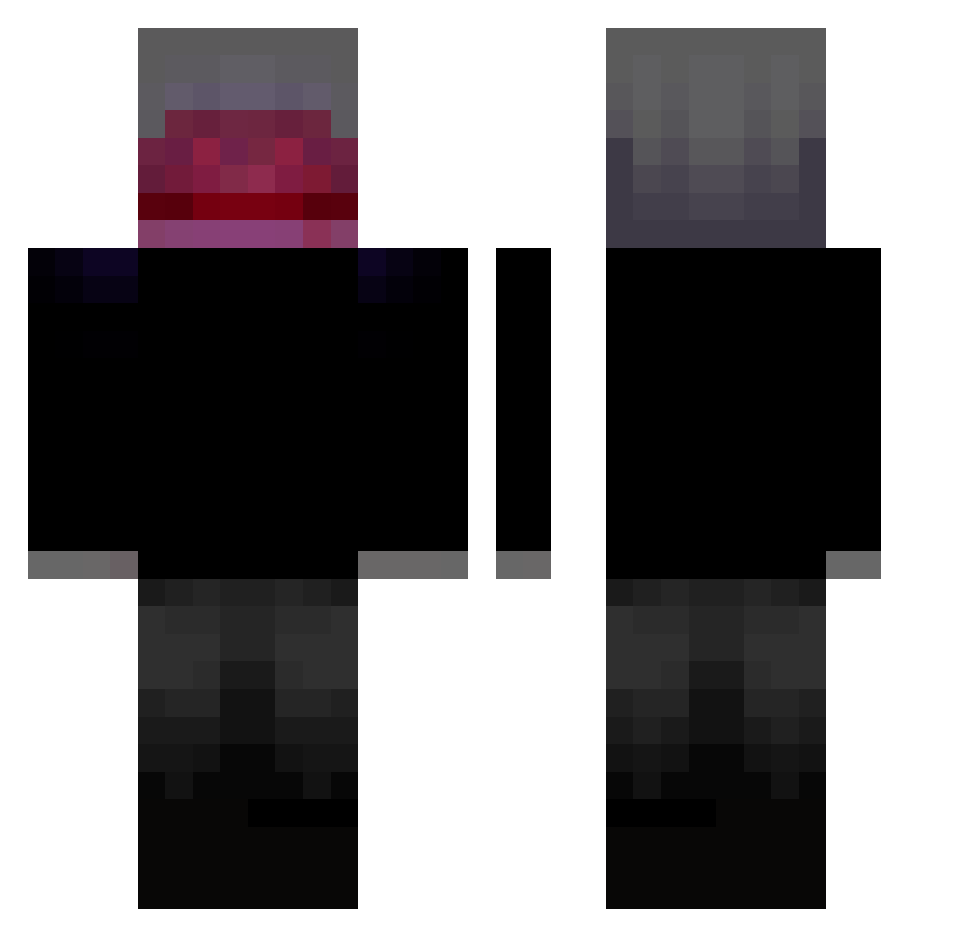 Noxennz Minecraft skin, front and back view