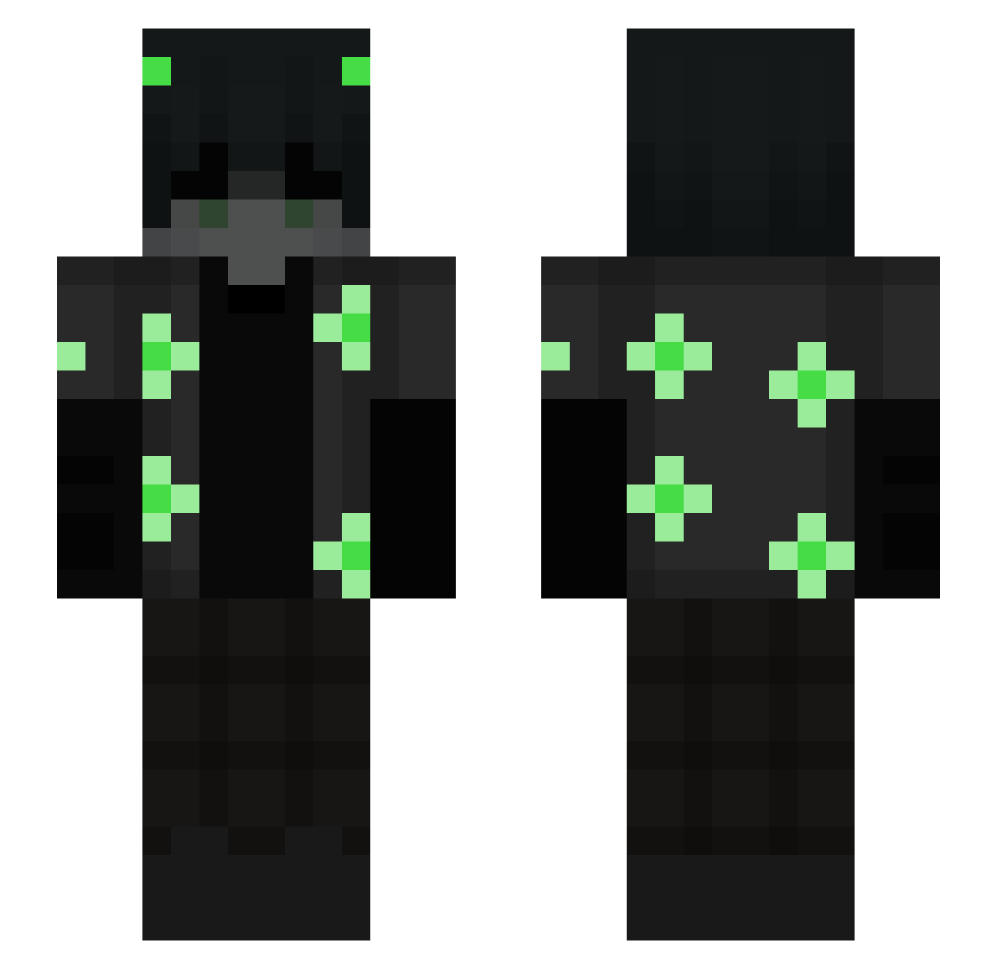 ZdzisioToKox Minecraft skin, front and back view