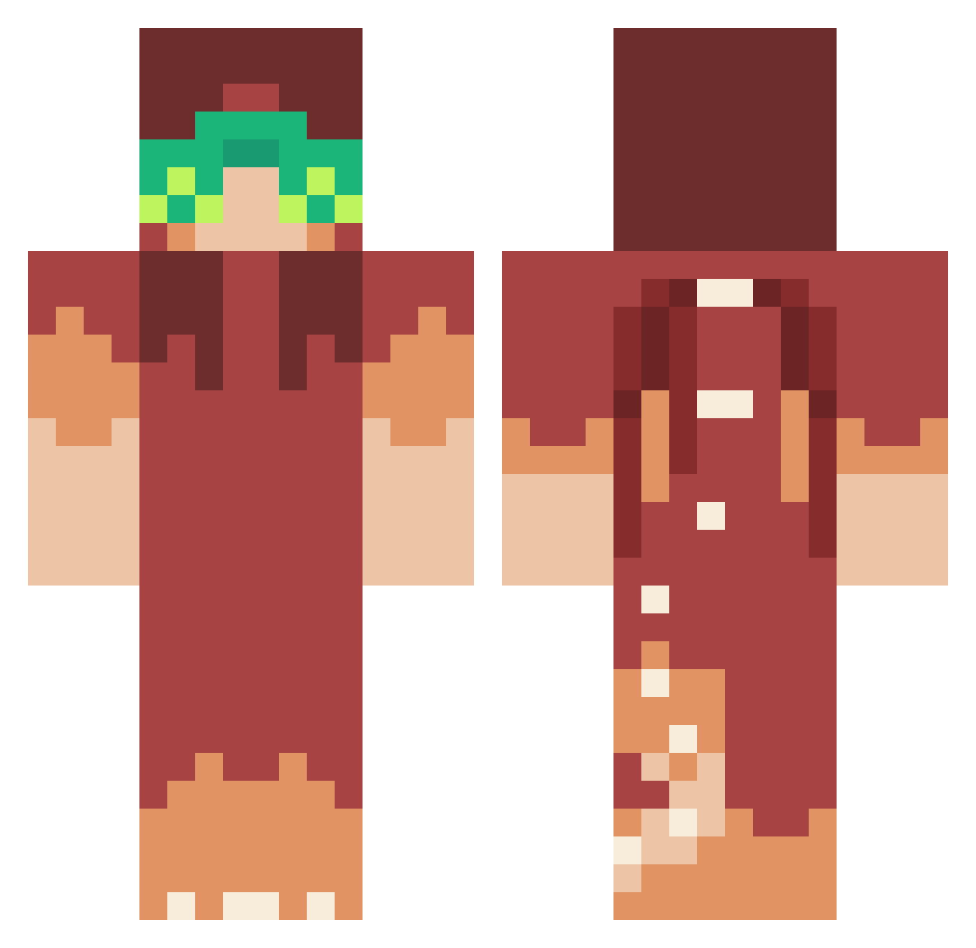 GabbaGabbaYo Minecraft skin, front and back view