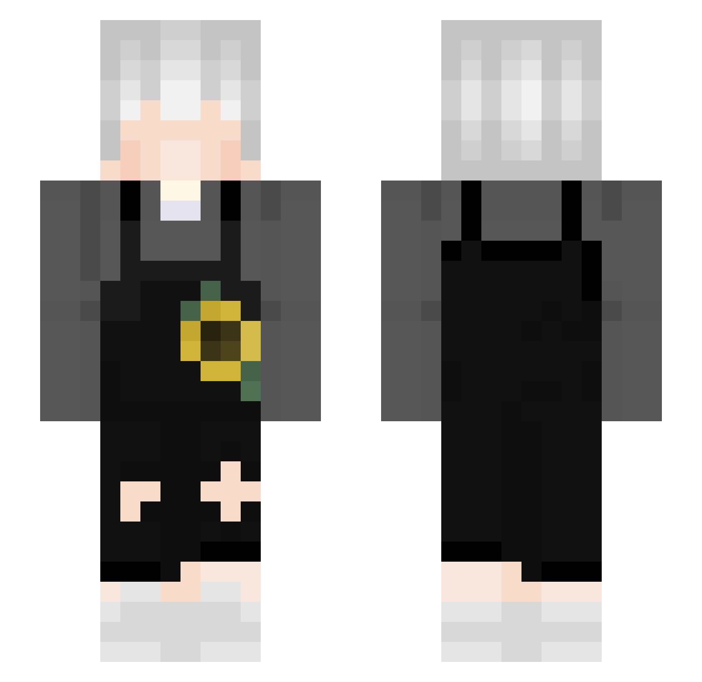 Aimbot_Kuro Minecraft skin, front and back view