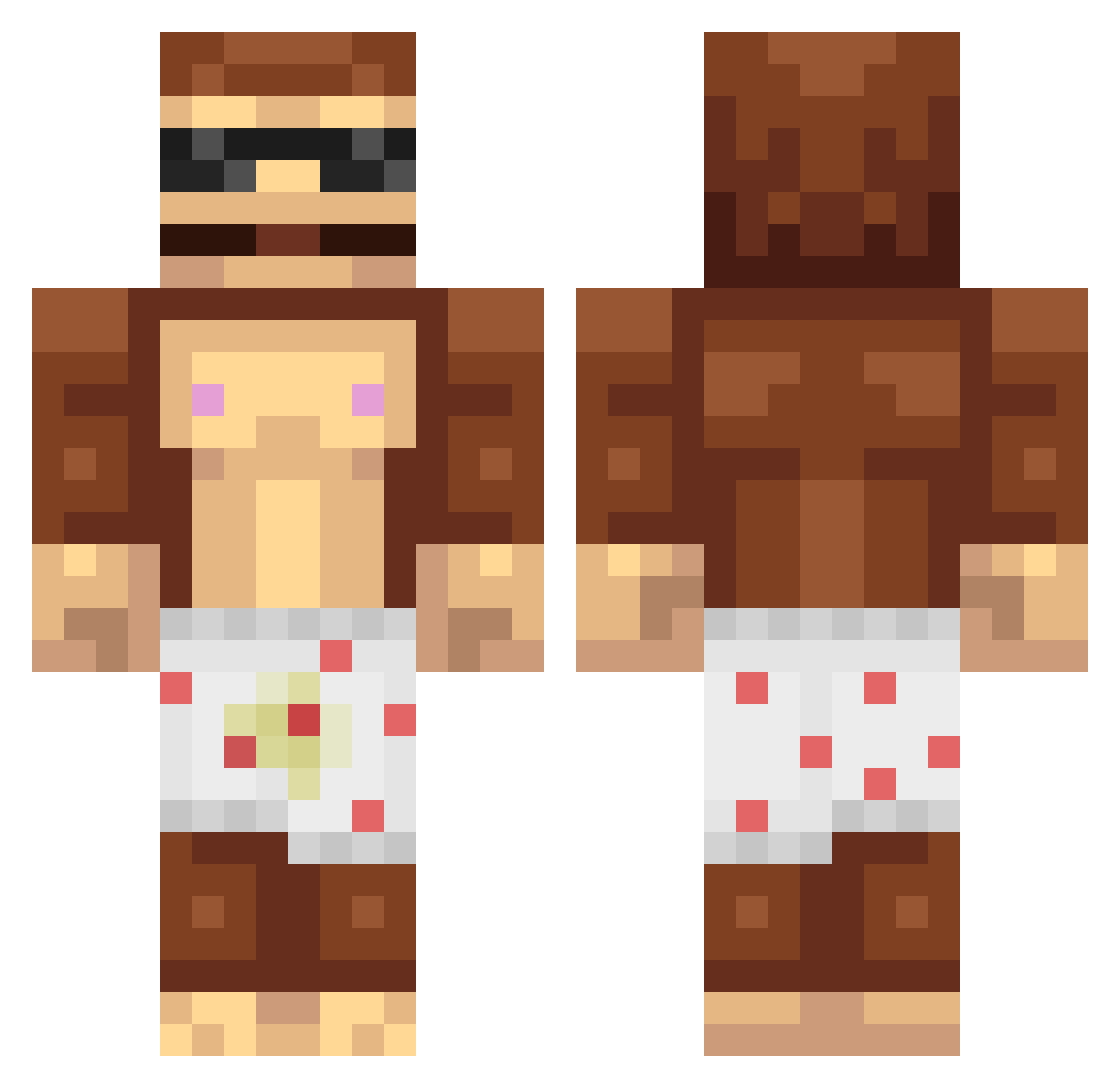 faffle Minecraft skin, front and back view