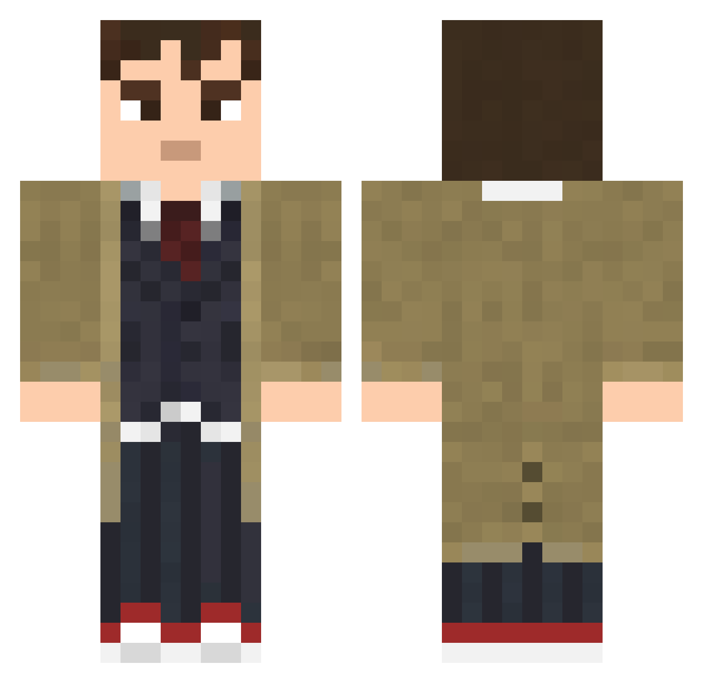 ButteryPOPPA Minecraft skin, front and back view