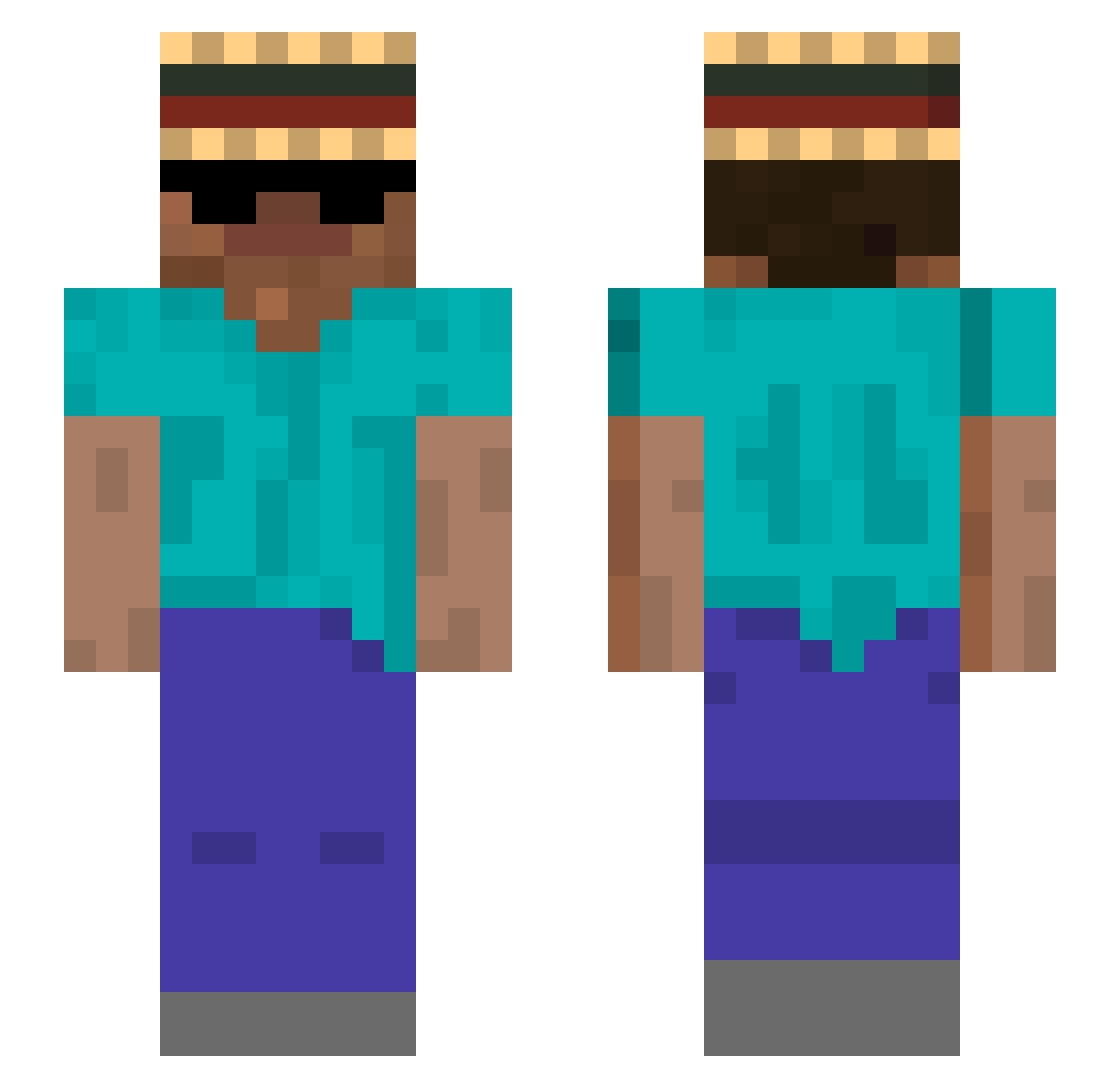 CPSToggle Minecraft skin, front and back view