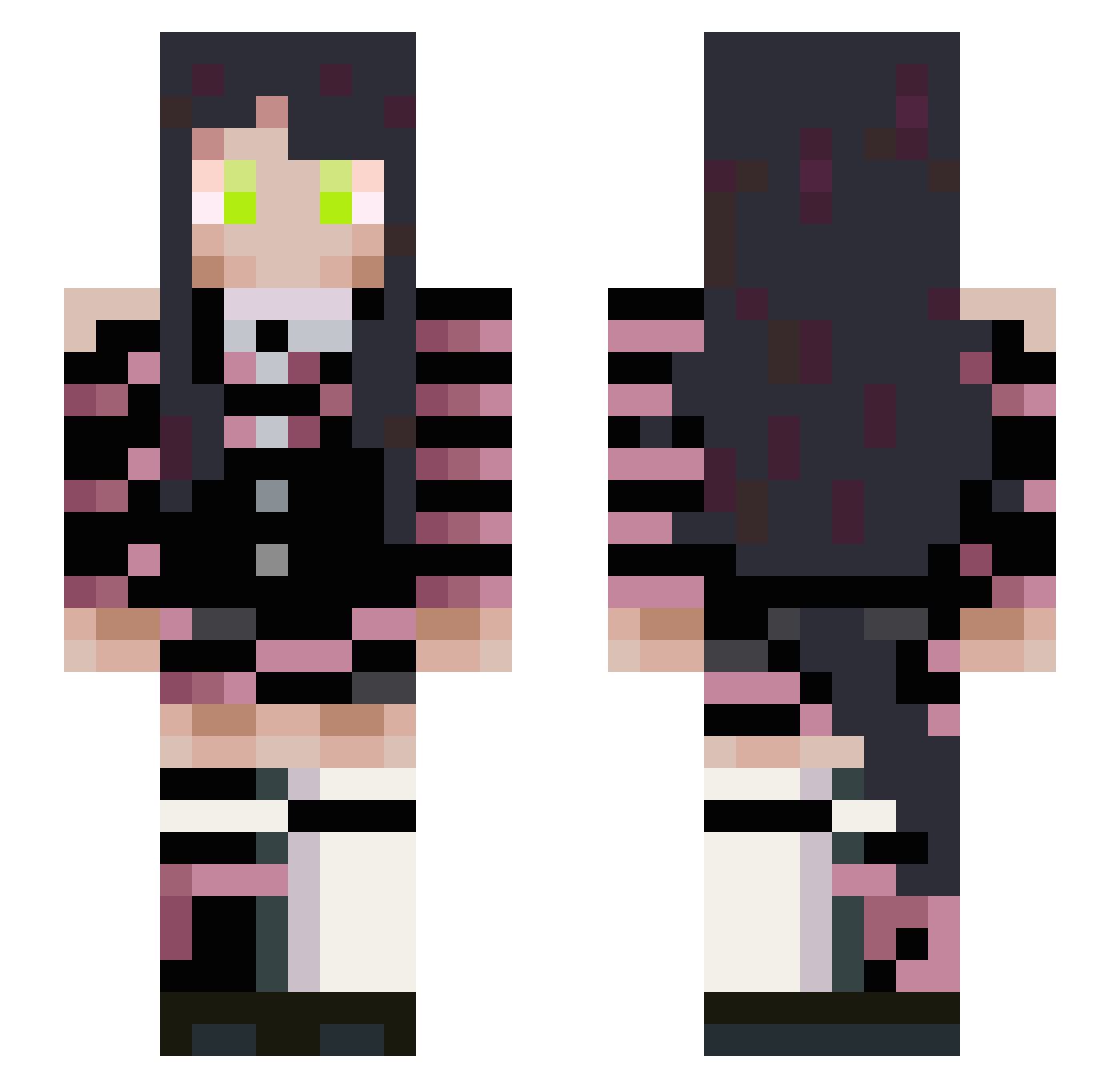 DisWillie Minecraft skin, front and back view
