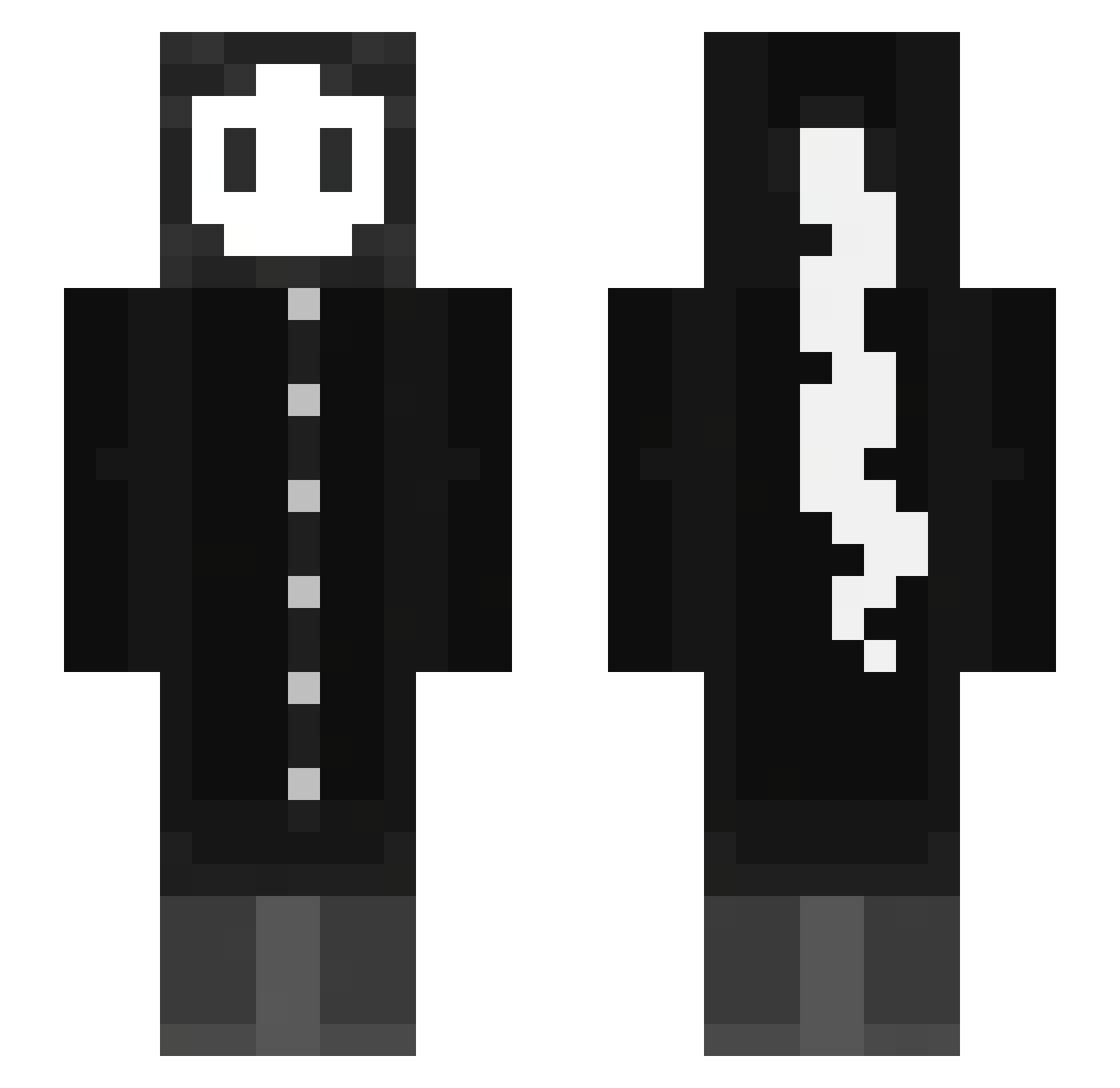 7chico Minecraft skin, front and back view