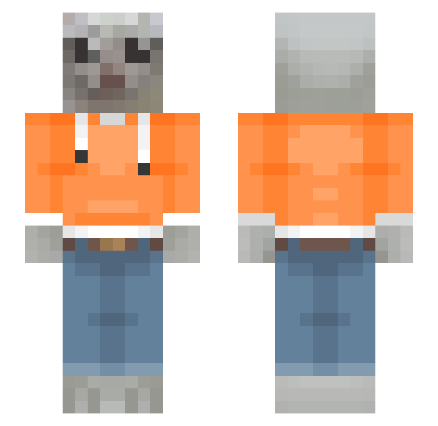VVindd Minecraft skin, front and back view