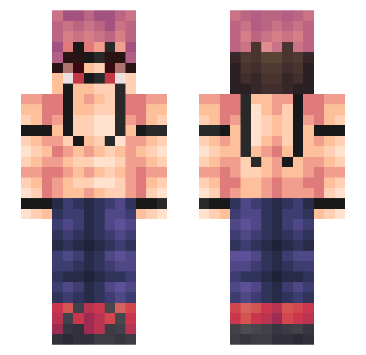Luisiyon Minecraft skin, front and back view