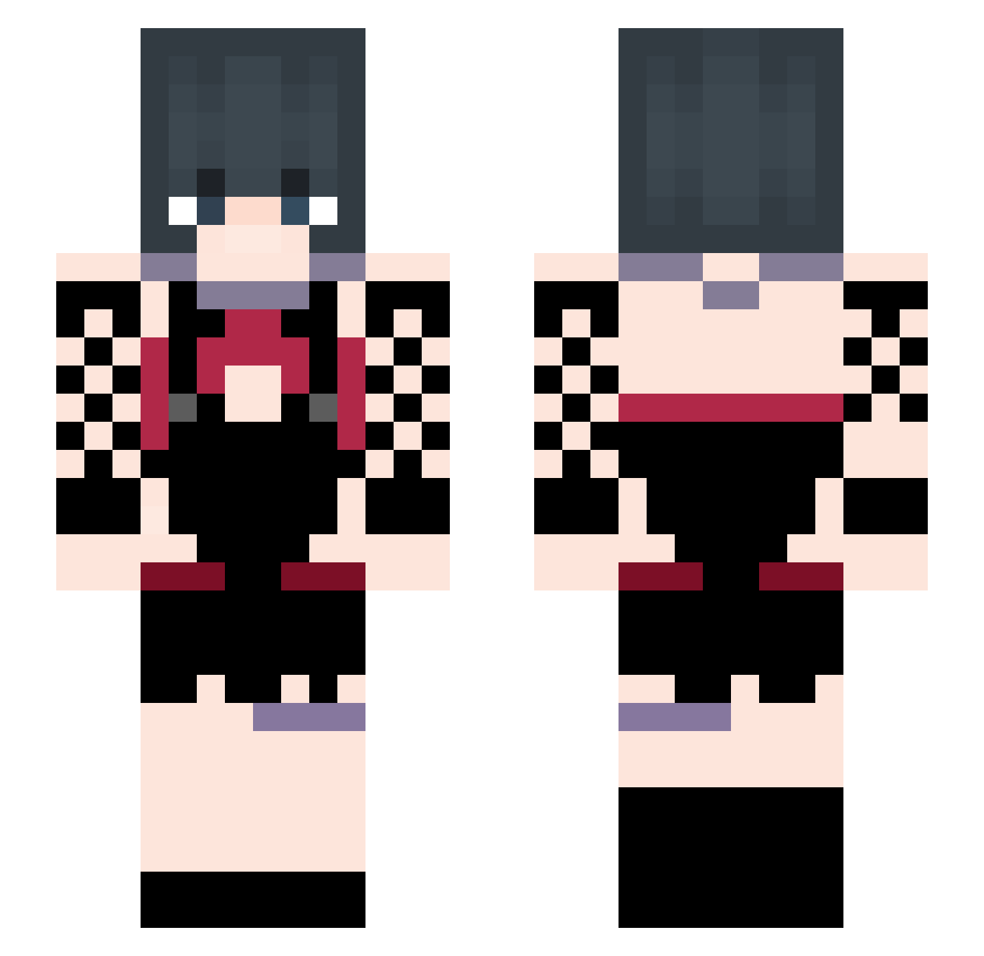 p1zzaparty Minecraft skin, front and back view