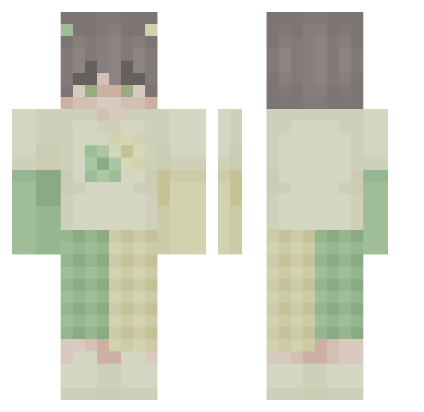zKin_Jacky Minecraft skin, front and back view