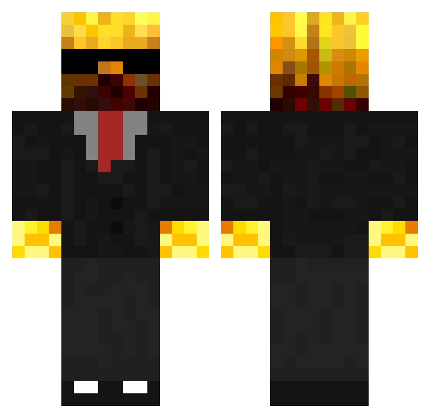 2KT2 Minecraft skin, front and back view