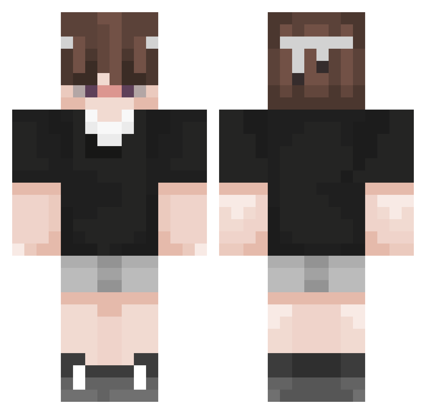 V_hyx Minecraft skin, front and back view