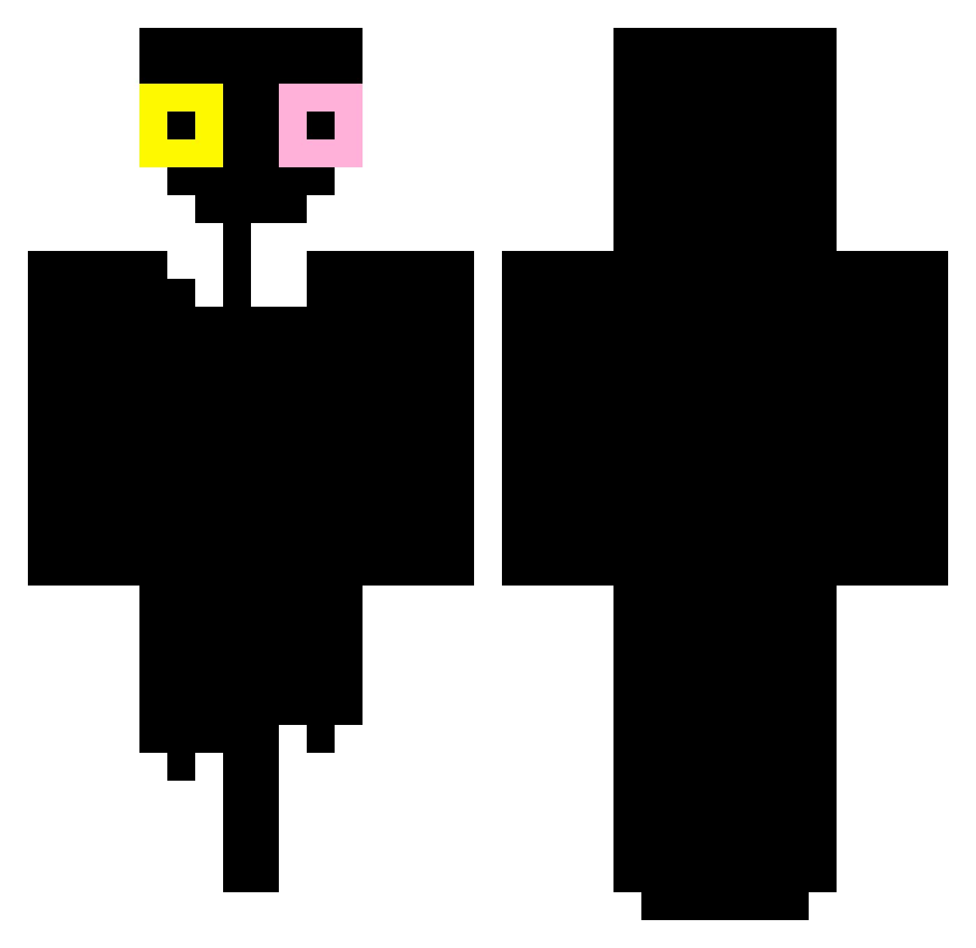 GattoFurioso Minecraft skin, front and back view