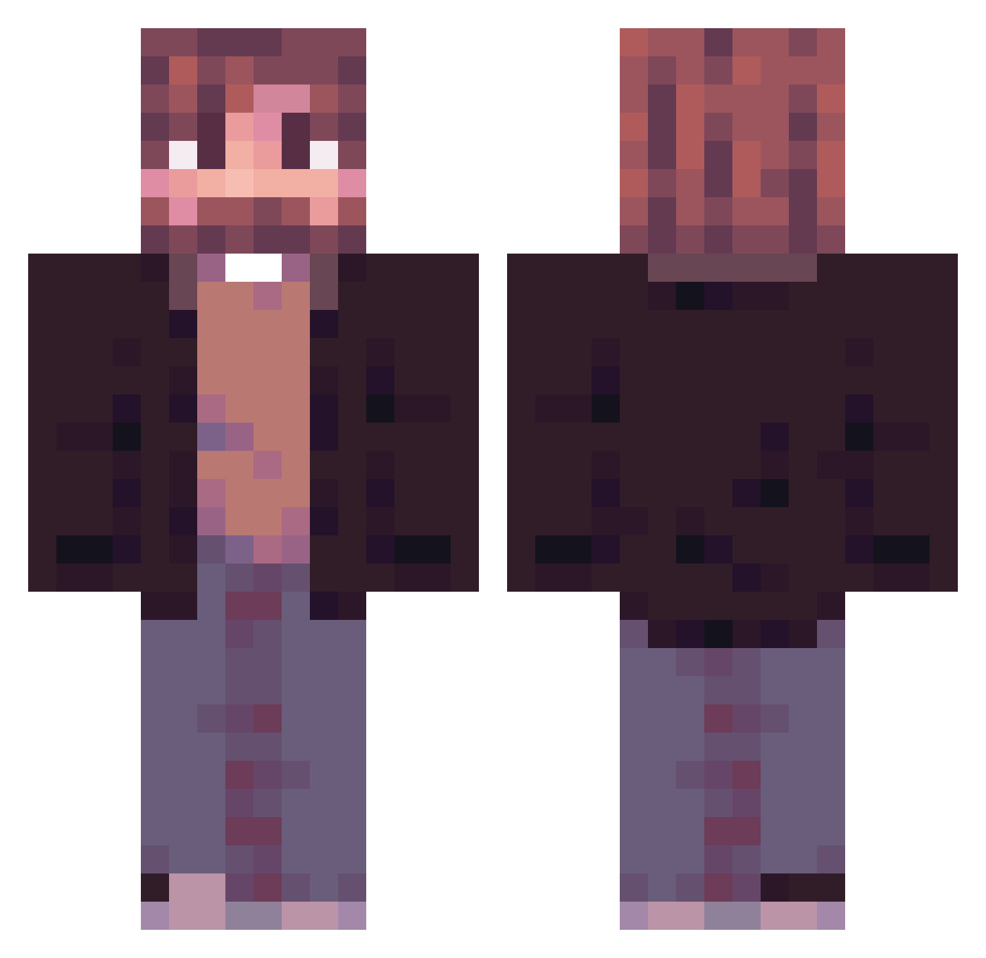 Naczelniak Minecraft skin, front and back view