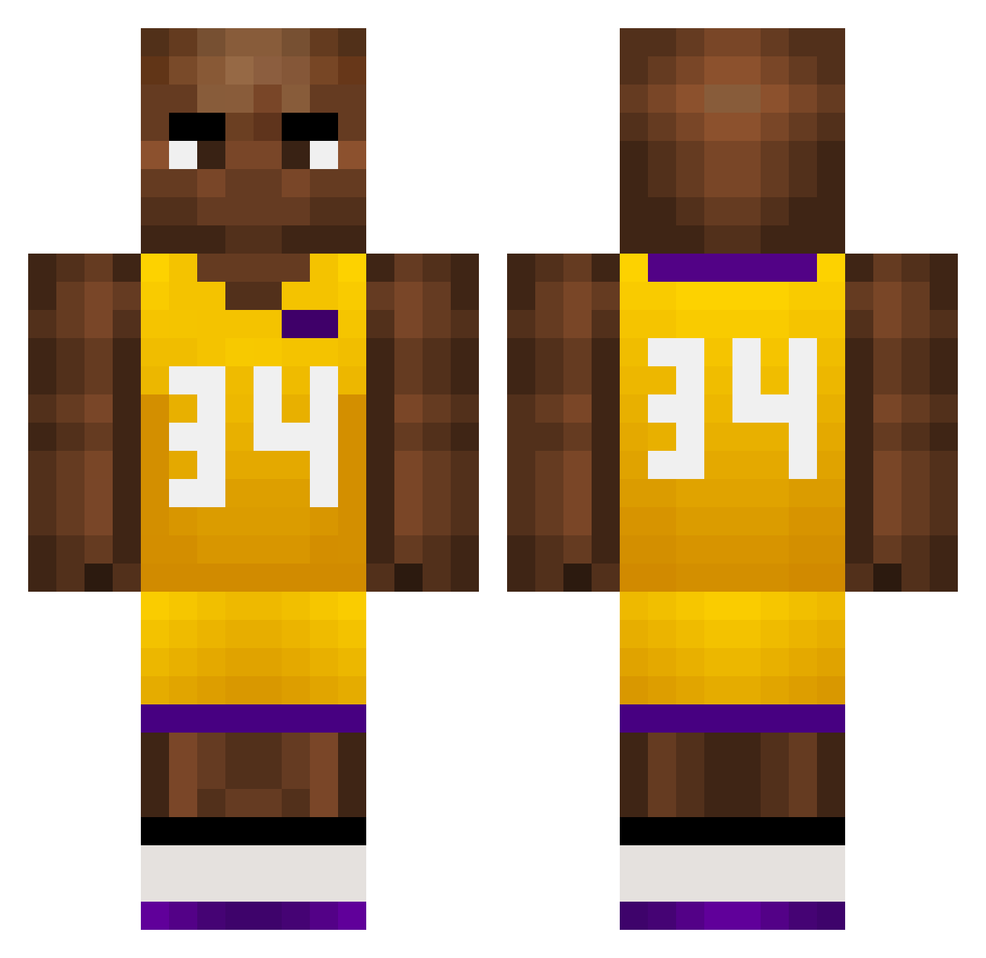 Rooganosmak Minecraft skin, front and back view