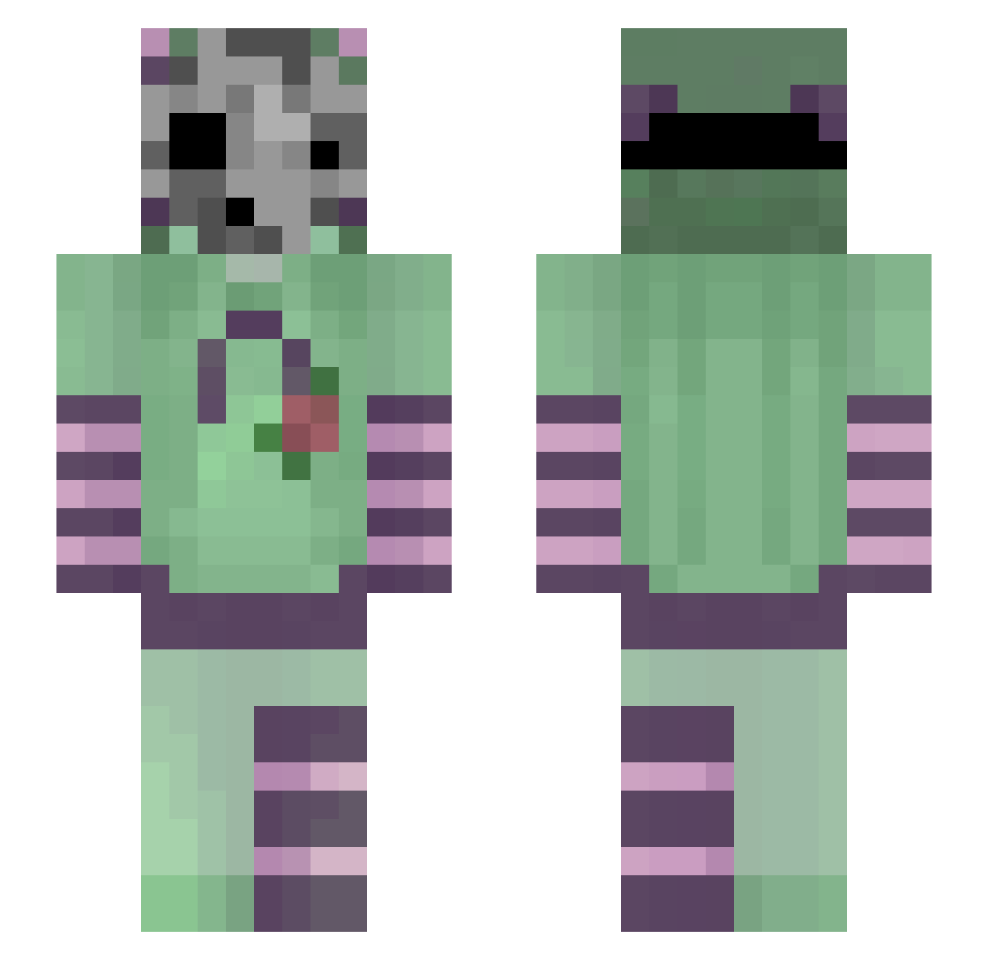 rumiichan Minecraft skin, front and back view