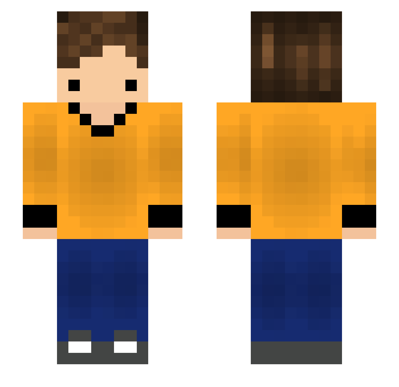 Slout Minecraft skin, front and back view