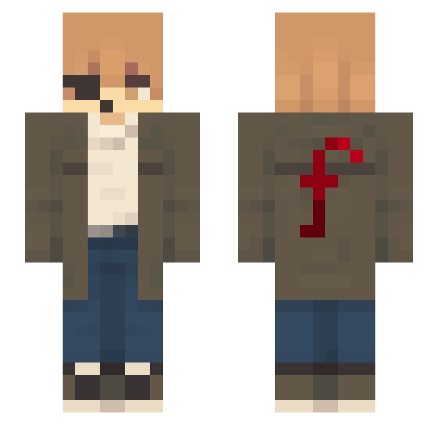 Spertiv Minecraft skin, front and back view